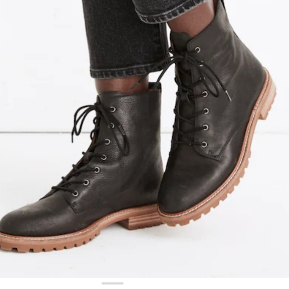 Madewell The Claire Lace Up Leather Boots Sz 6.5